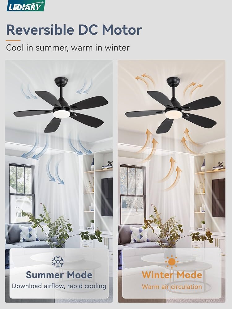 Amazon.com: LEDIARY Ceiling Fans with Lights,42 inch Ceiling